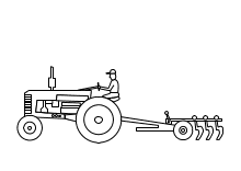 Traktor mit Pflugscharen