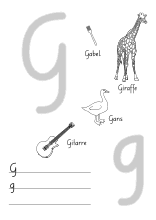 ABC-Lernvorlage für den Buchstaben G