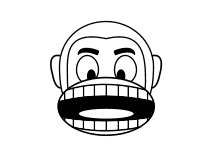 Ausmalbild Affen Emoji