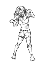 Ausmalbild Zombiefrau