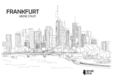 Ausmalbild Innenstadt von Frankfurt