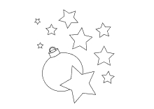 Ausmalbild Sterne mit einer Kugel
