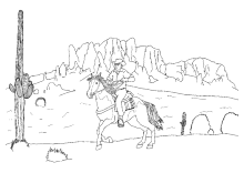 Wild West Landschaft mit Cowboy