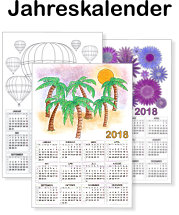 Druckvorlage für Jahreskalender 2018 zum ausdrucken
