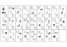 ABC-Buchstabentafeln A-Z ausdrucken Lerntafel