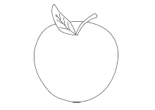 Apfel Ausmalbild Einfach