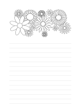 Blumenbriefpapier zum Ausdrucken mit Blüten